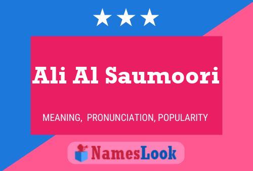 Ali Al Saumoori 名字海报