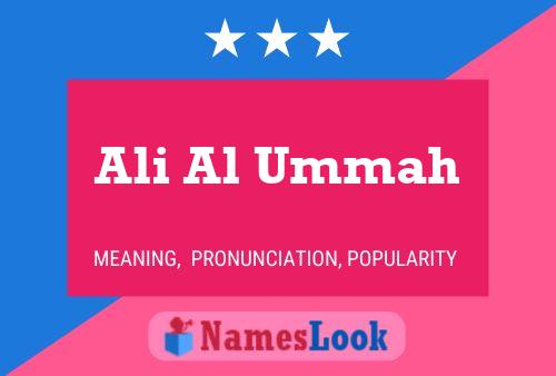 Ali Al Ummah 名字海报