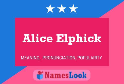 Alice Elphick 名字海报