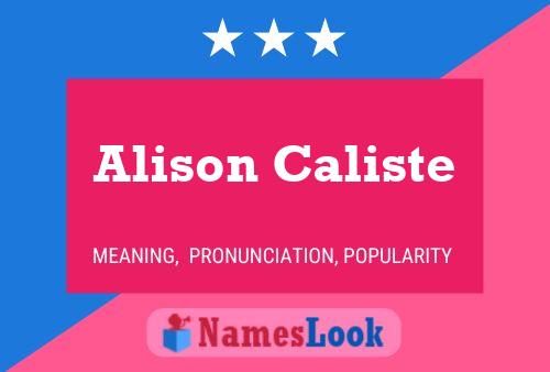 Alison Caliste 名字海报