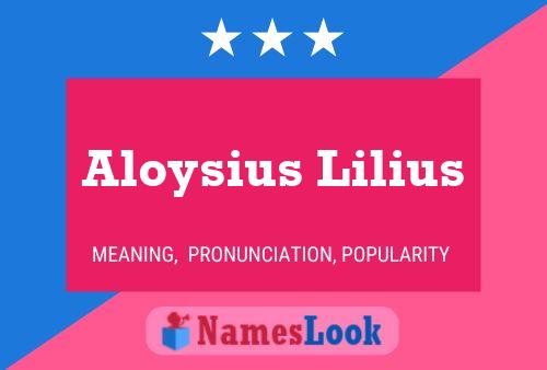 Aloysius Lilius 名字海报