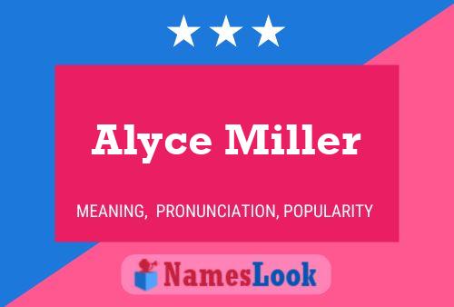 Alyce Miller 名字海报