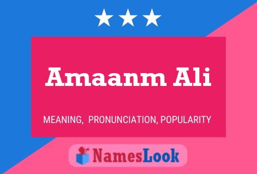 Amaanm Ali 名字海报