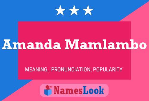 Amanda Mamlambo 名字海报