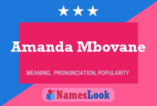 Amanda Mbovane 名字海报