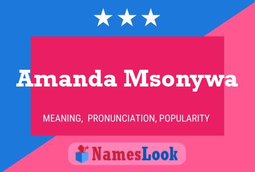 Amanda Msonywa 名字海报