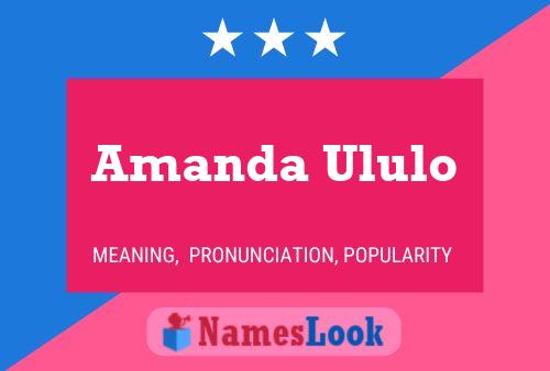 Amanda Ululo 名字海报