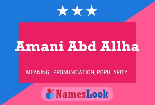 Amani Abd Allha 名字海报