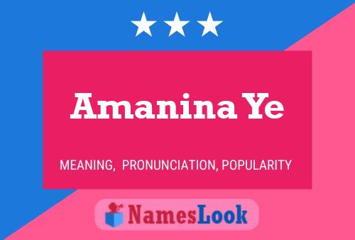 Amanina Ye 名字海报