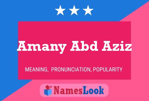 Amany Abd Aziz 名字海报