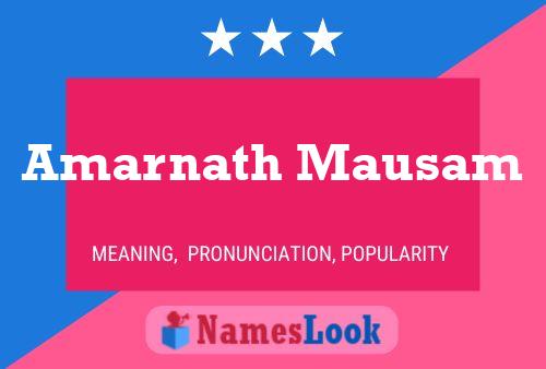 Amarnath Mausam 名字海报