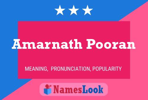 Amarnath Pooran 名字海报