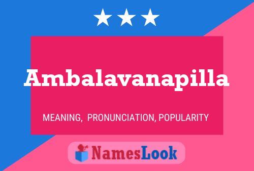 Ambalavanapilla 名字海报