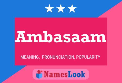 Ambasaam 名字海报