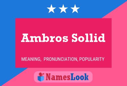 Ambros Sollid 名字海报