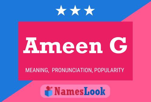 Ameen G 名字海报