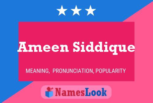 Ameen Siddique 名字海报