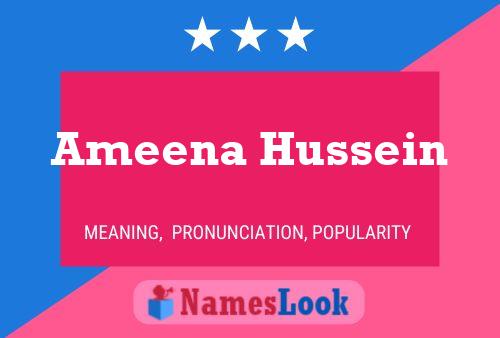 Ameena Hussein 名字海报