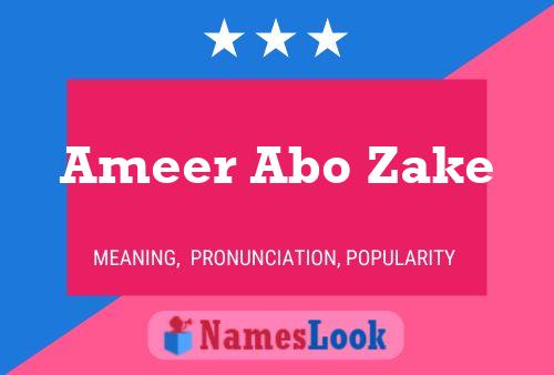 Ameer Abo Zake 名字海报