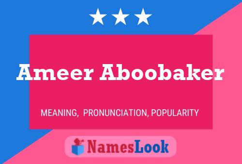 Ameer Aboobaker 名字海报