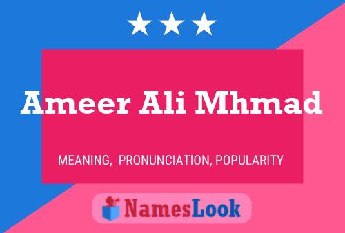 Ameer Ali Mhmad 名字海报