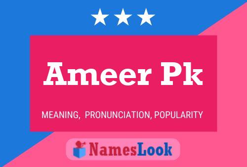 Ameer Pk 名字海报