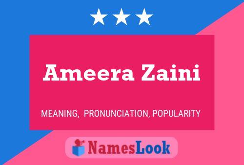 Ameera Zaini 名字海报