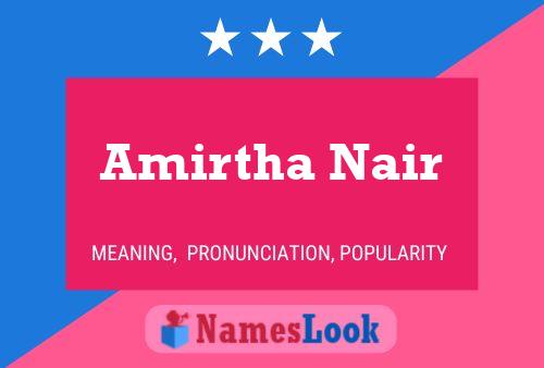 Amirtha Nair 名字海报