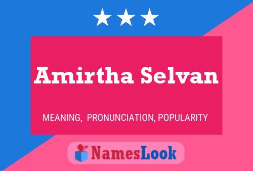 Amirtha Selvan 名字海报