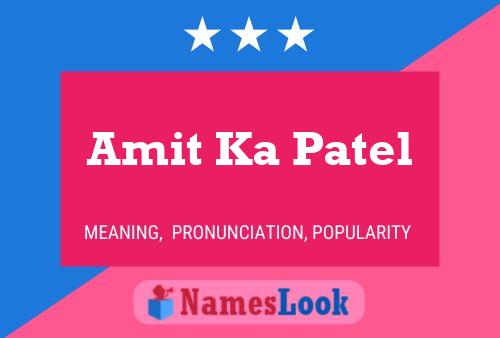 Amit Ka Patel 名字海报