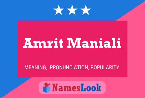 Amrit Maniali 名字海报