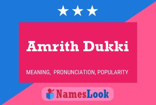 Amrith Dukki 名字海报