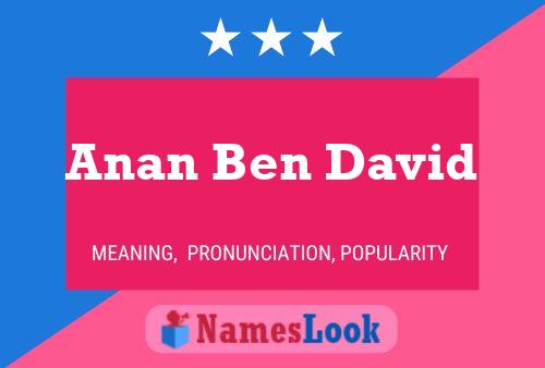 Anan Ben David 名字海报