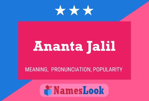 Ananta Jalil 名字海报