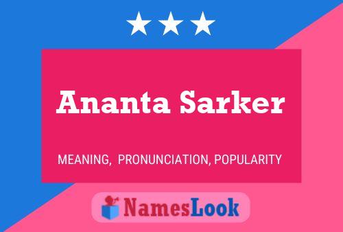 Ananta Sarker 名字海报