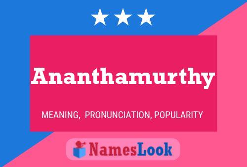 Ananthamurthy 名字海报