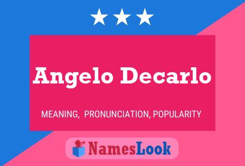 Angelo Decarlo 名字海报