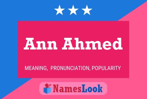 Ann Ahmed 名字海报