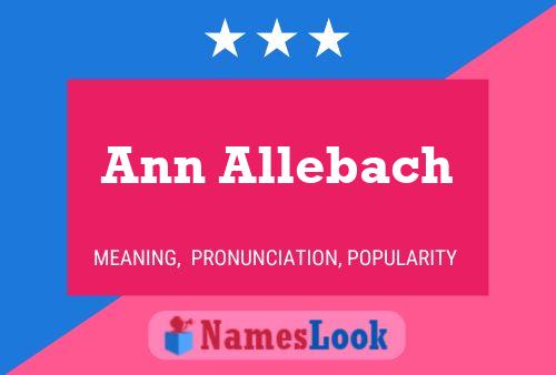 Ann Allebach 名字海报