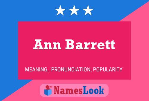 Ann Barrett 名字海报