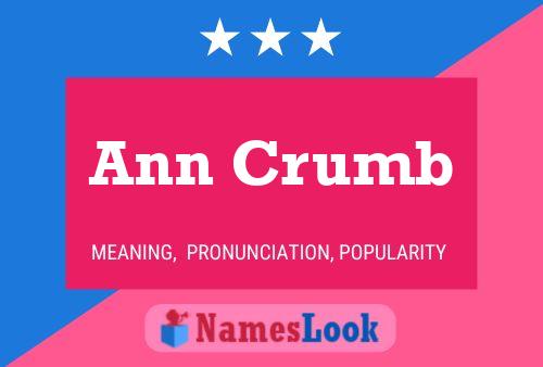 Ann Crumb 名字海报