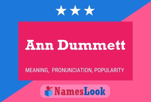 Ann Dummett 名字海报