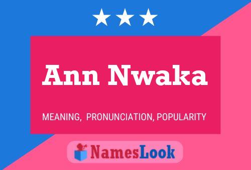 Ann Nwaka 名字海报