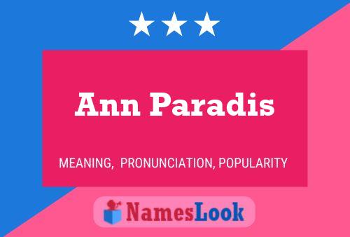 Ann Paradis 名字海报