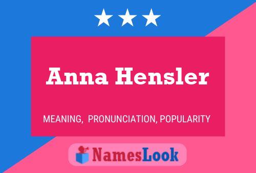 Anna Hensler 名字海报