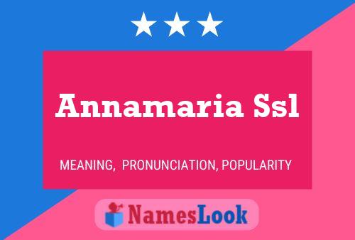 Annamaria Ssl 名字海报