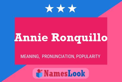 Annie Ronquillo 名字海报