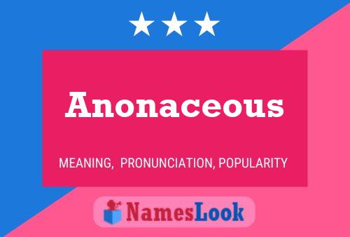 Anonaceous 名字海报