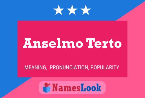 Anselmo Terto 名字海报