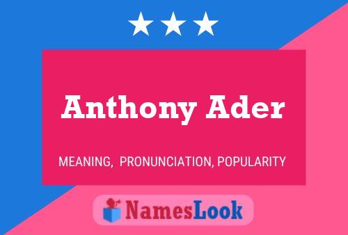 Anthony Ader 名字海报